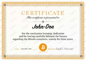 Bitcoiner Certificate